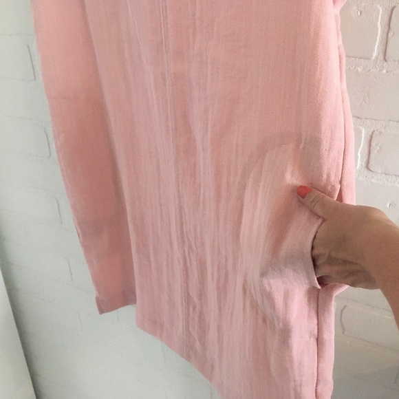 Anthropologie x Sandwich_ Mini Dress Drawstring collar Peach Pink Oversized S - Picture 4 of 9